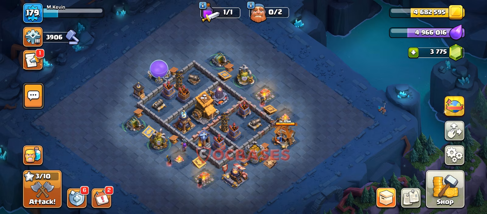 BH10 Anti 2 star Layout 6 - #island, #anti 2 stars base layout with copy link for Clash of Clans 2026