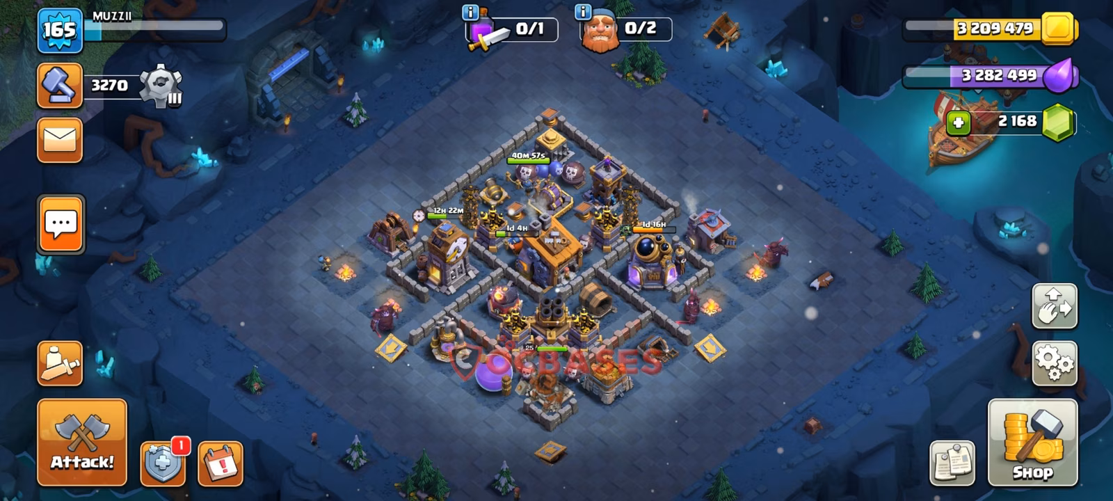 BH8 Anti 3 star Layout 6 - #symmetric, #anti 3 stars base layout with copy link for Clash of Clans 2026