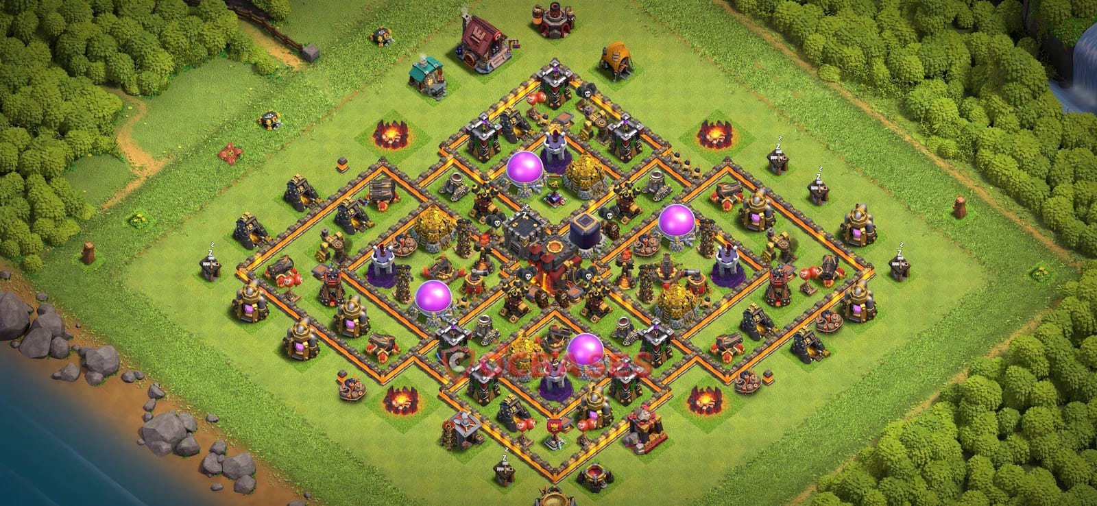 TH10 War Layout 30 -  base layout with copy link
