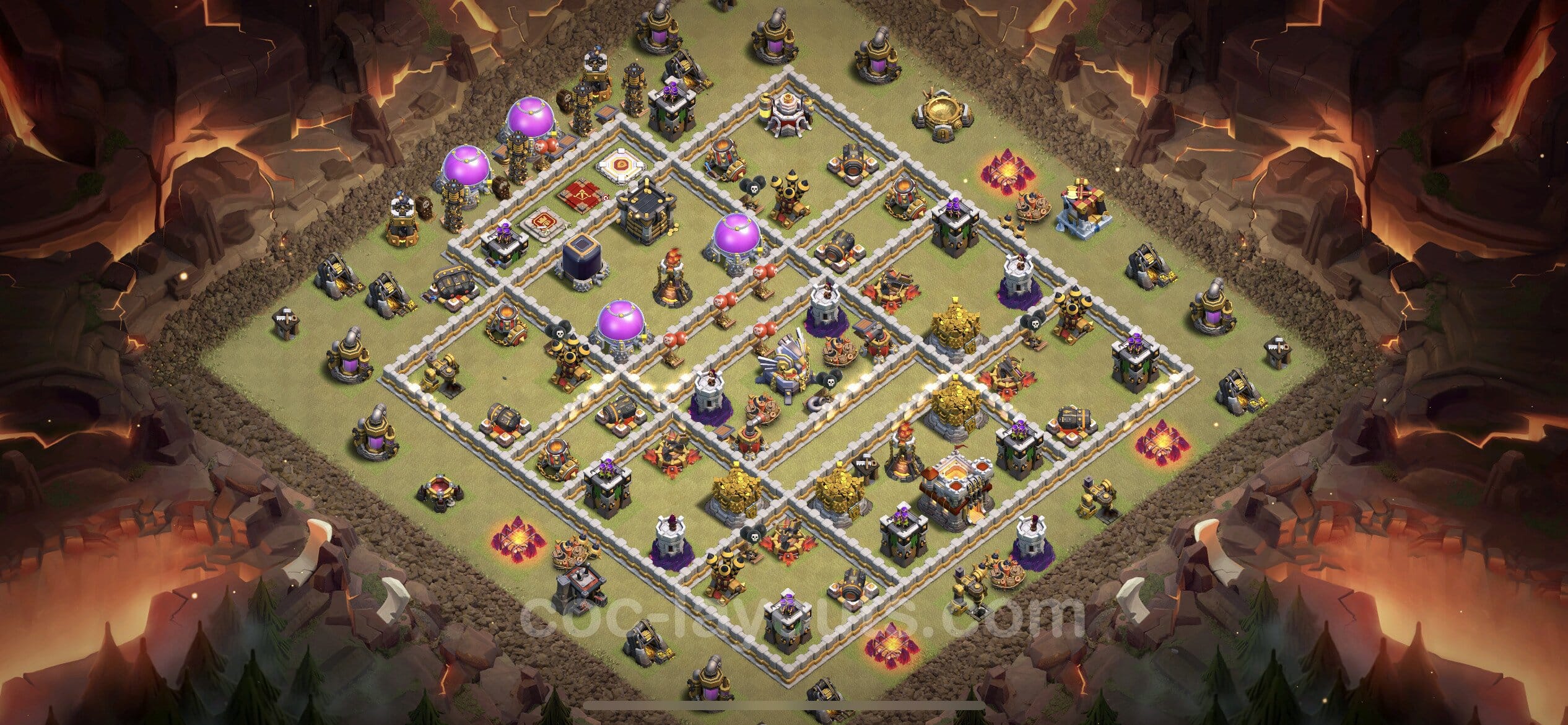 TH11 Trophy Layout 10 -  base layout with copy link for Clash of Clans 2026