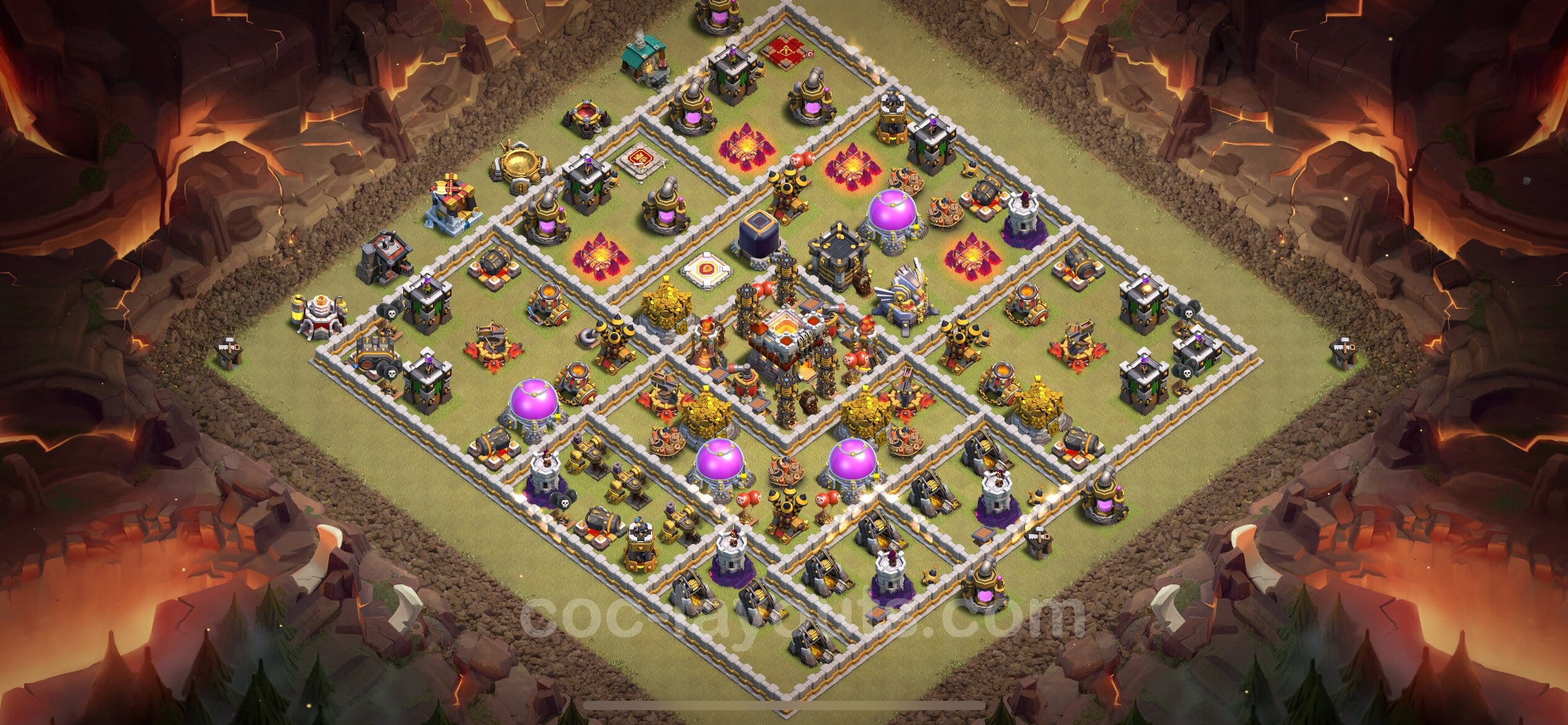 TH11 Trophy Layout 12 -  base layout with copy link for Clash of Clans 2026