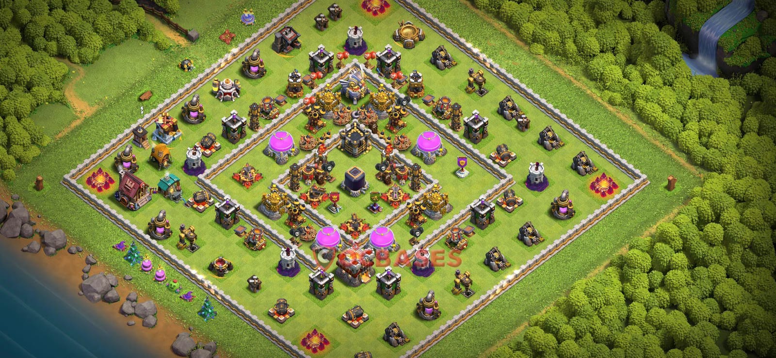 TH11 War Layout 13 -  base layout with copy link for Clash of Clans 2026
