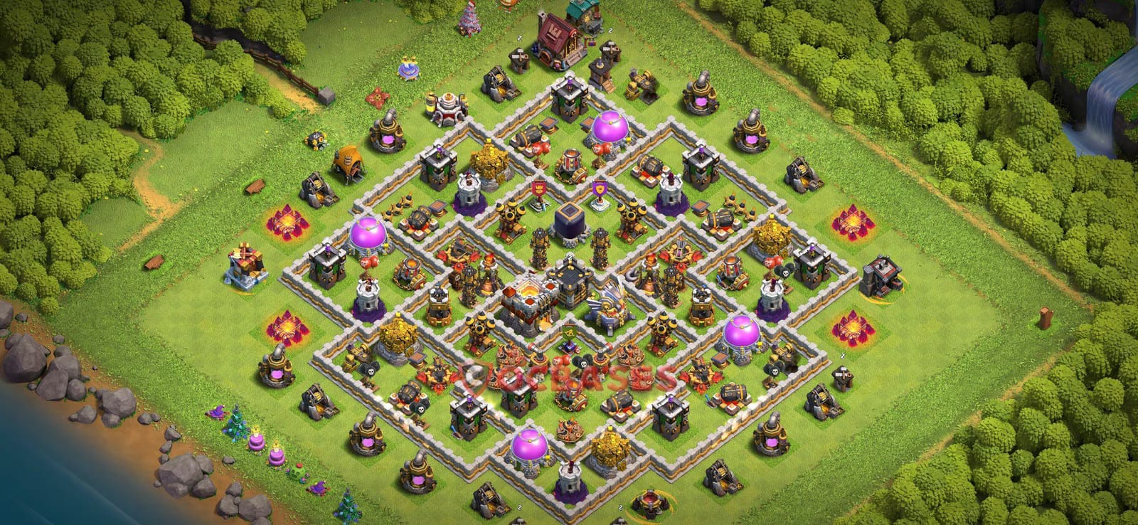 TH11 War Layout 21 -  base layout with copy link for Clash of Clans 2026