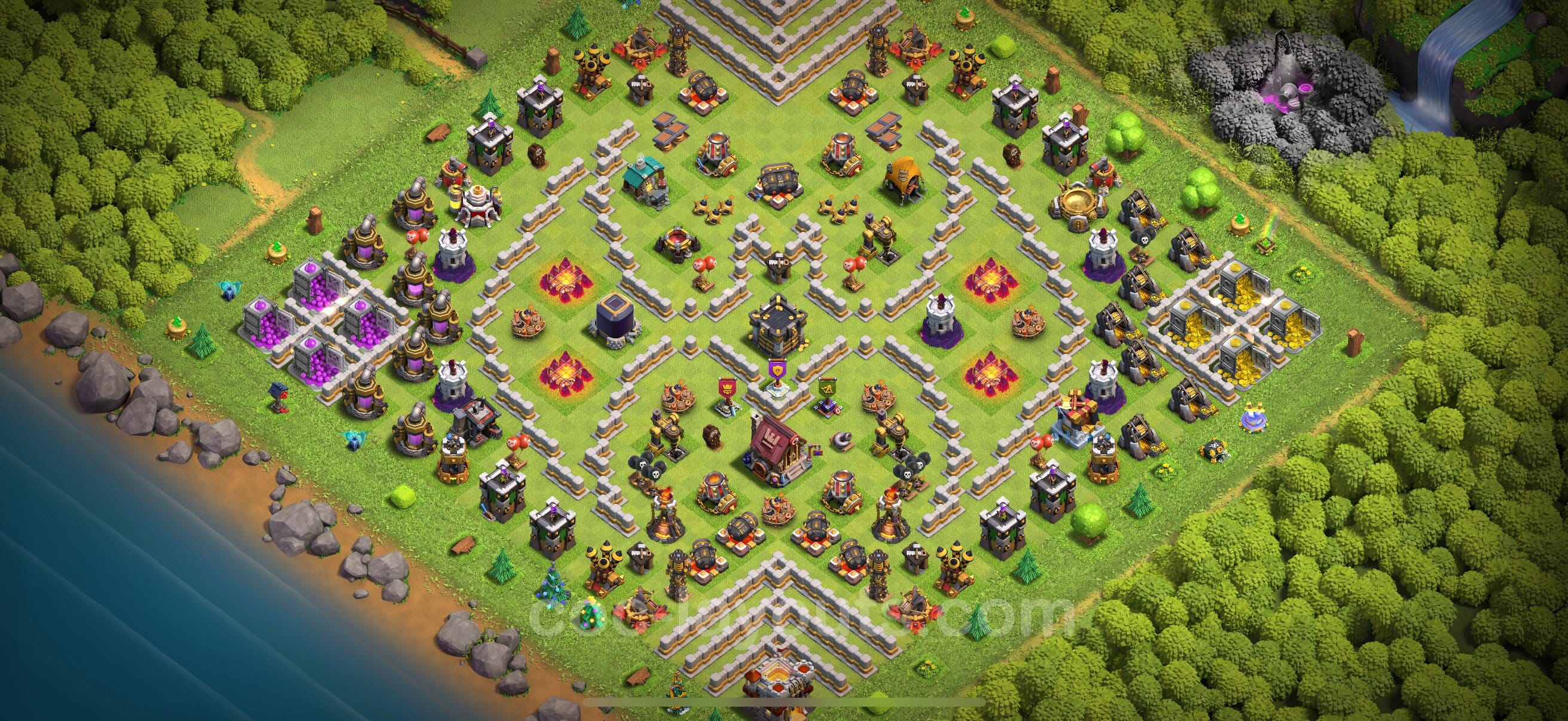 TH11 War Layout 34 -  base layout with copy link for Clash of Clans 2026