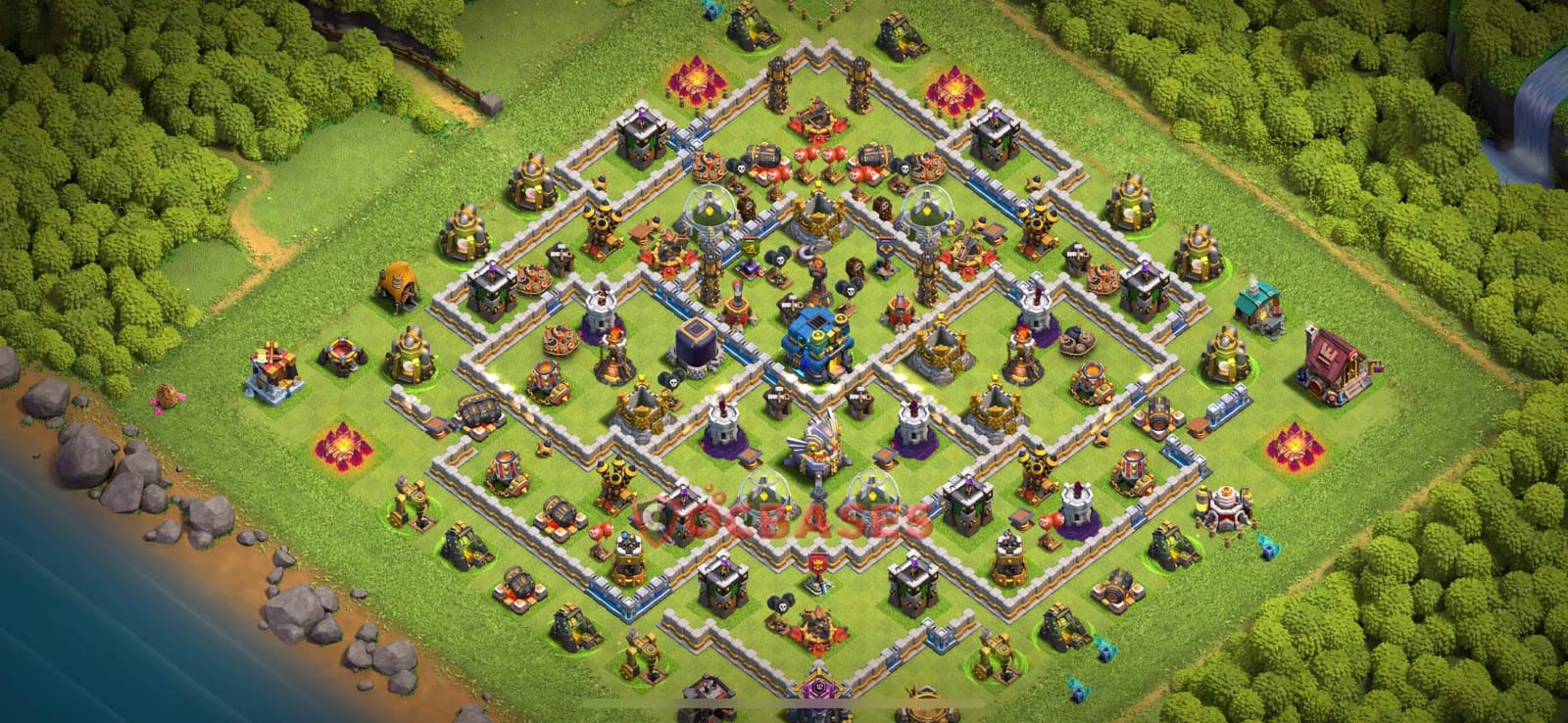 TH12 Anti 3 star Layout 12 - anti 3 stars, anti air base layout with copy link for Clash of Clans 2026