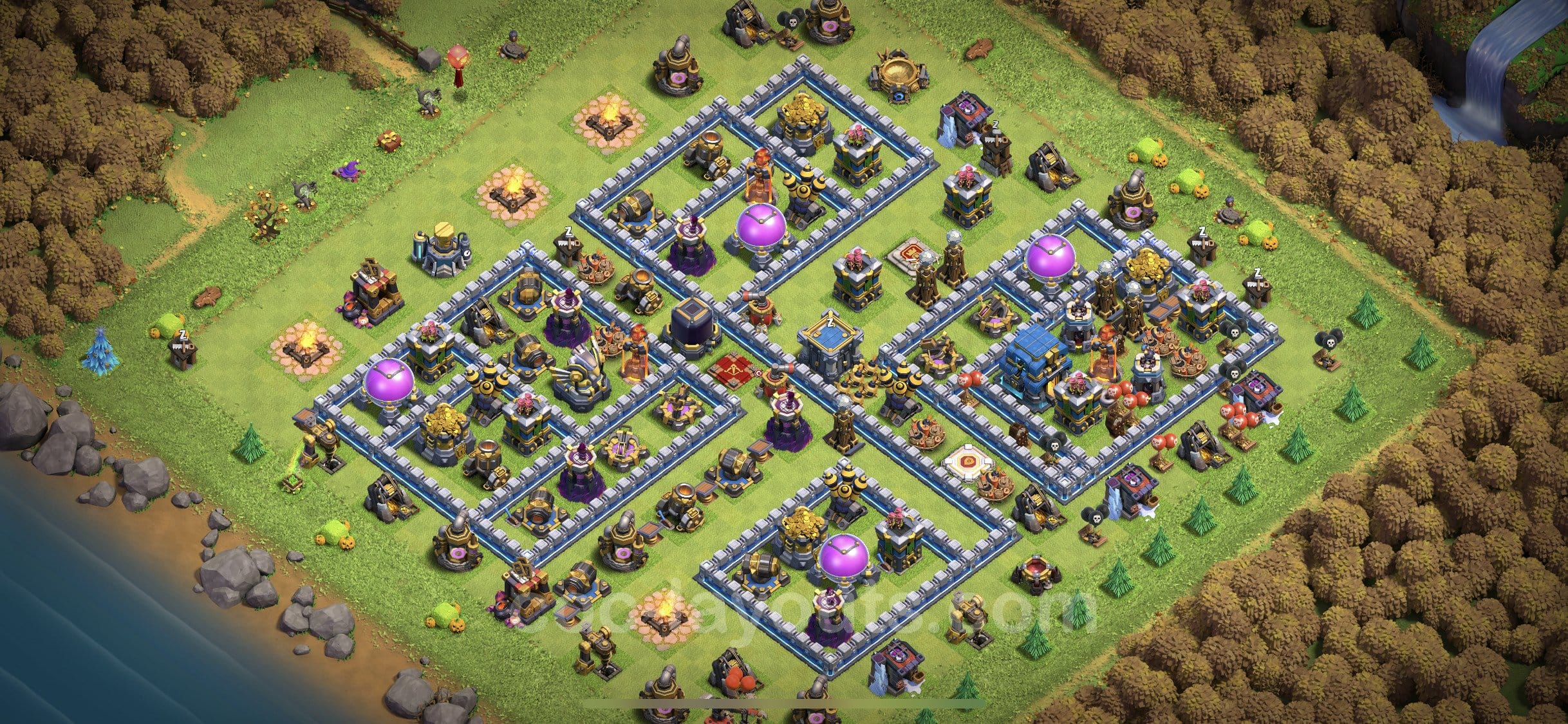 TH12 Trophy Layout 17 -  base layout with copy link for Clash of Clans 2026