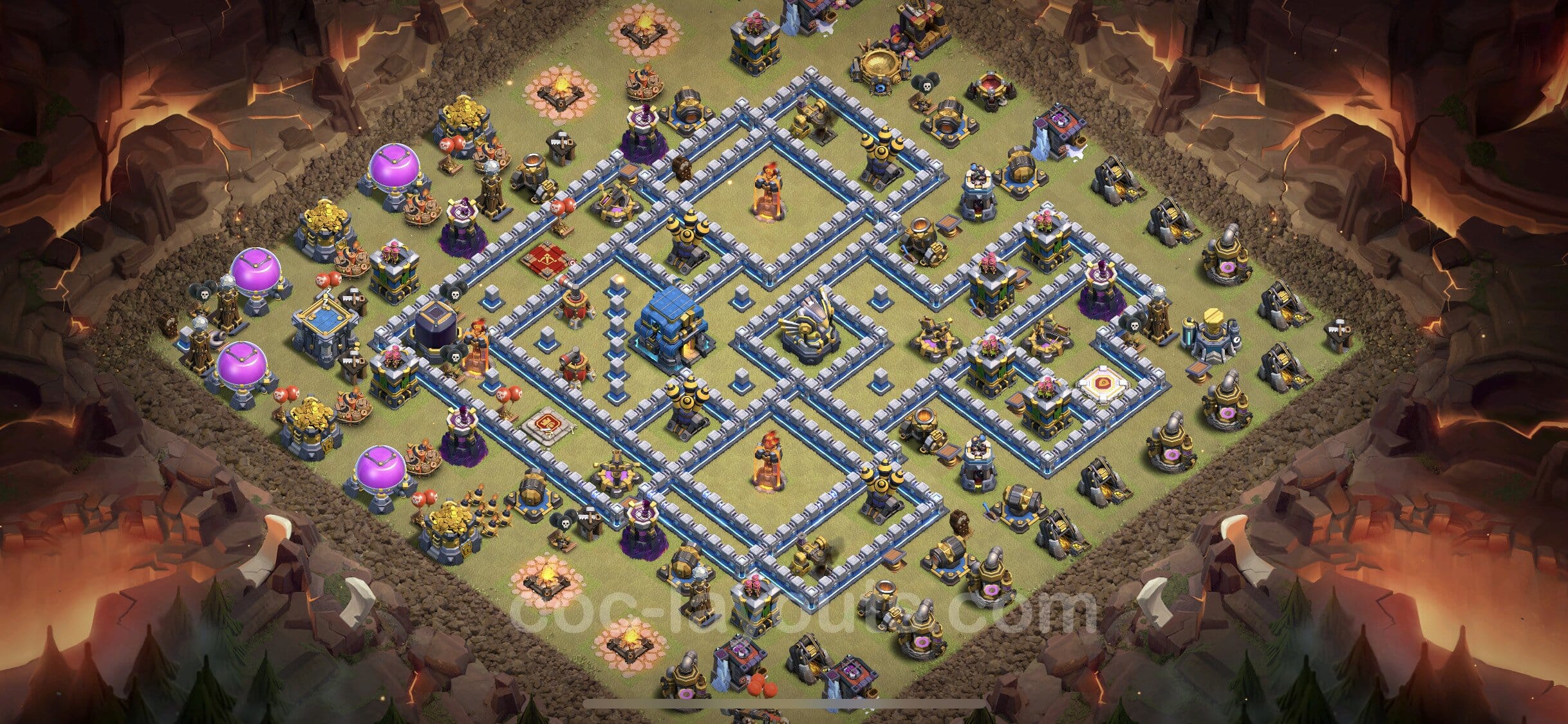 TH12 Trophy Layout 19 -  base layout with copy link for Clash of Clans 2026