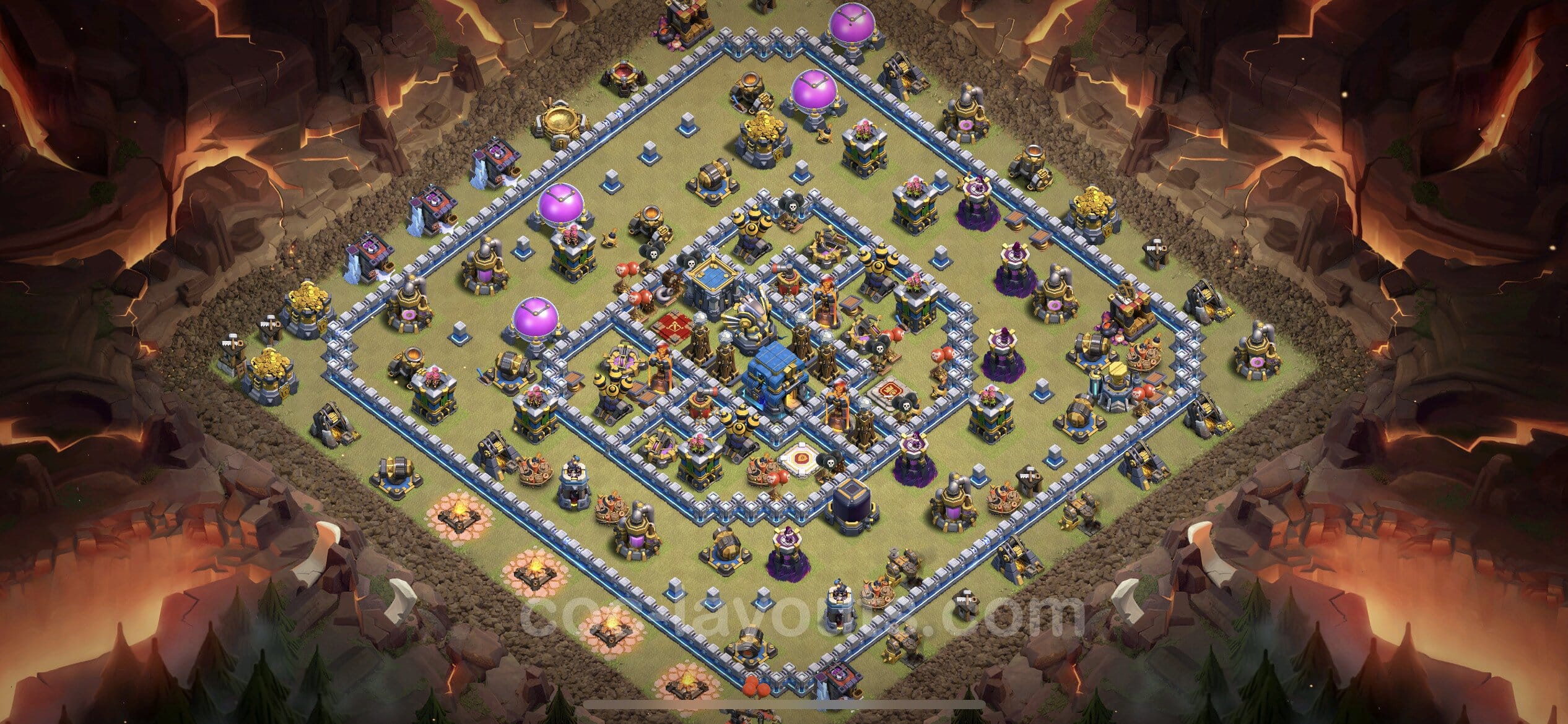 TH12 Trophy Layout 27 -  base layout with copy link for Clash of Clans 2026