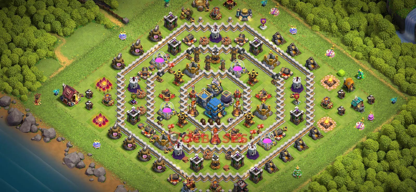 TH12 War Layout 14 -  base layout with copy link for Clash of Clans 2026