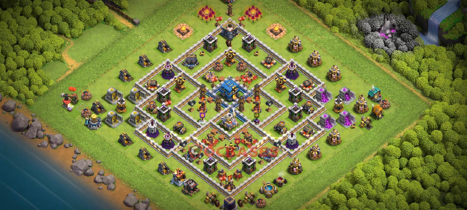 TH12 War Layout 36 - #symmetric base layout with copy link