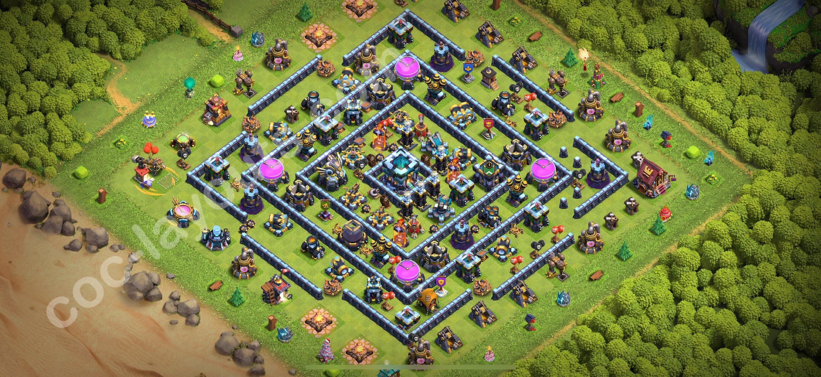 TH13 Trophy Layout 17 -  base layout with copy link for Clash of Clans 2026
