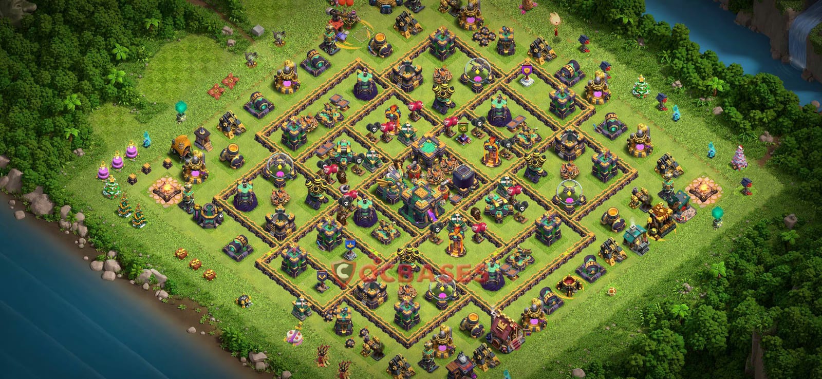 TH14 War Layout 21 -  base layout with copy link for Clash of Clans 2026