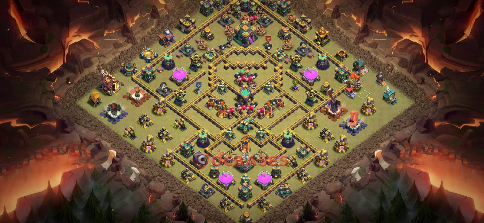 TH14 War Layout 22 -  base layout with copy link for Clash of Clans 2026