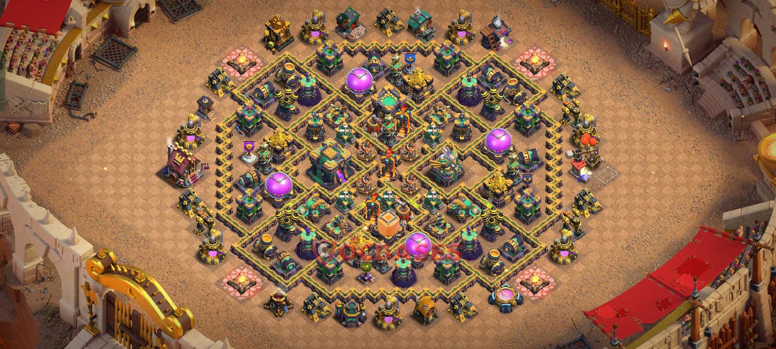 TH14 War Layout 27 - #symmetric base layout with copy link for Clash of Clans 2026