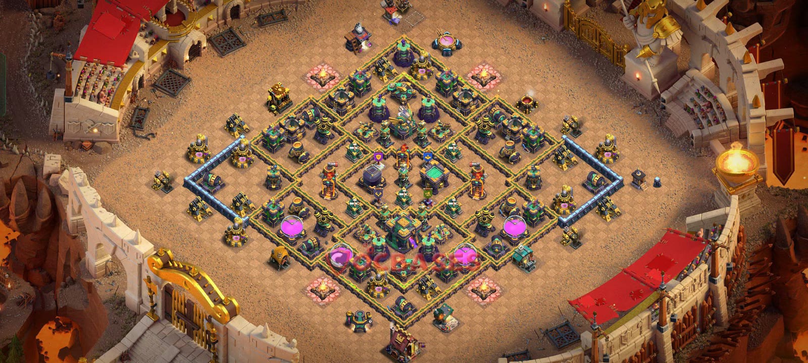 TH14 War Layout 33 - #symmetric base layout with copy link for Clash of Clans 2026