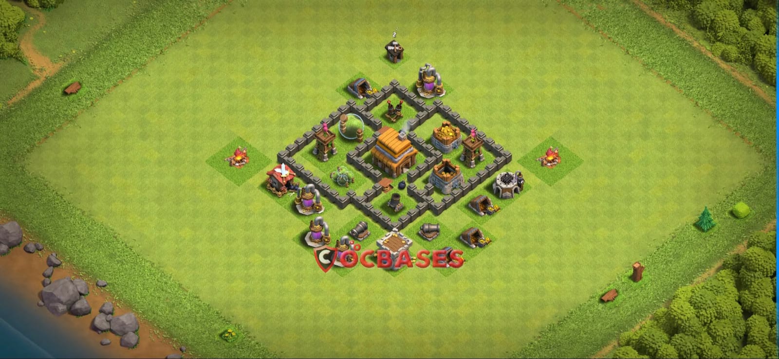 TH4 Hybrid Layout 17 - #anti 3 stars, #hybrid base layout with copy link for Clash of Clans 2026