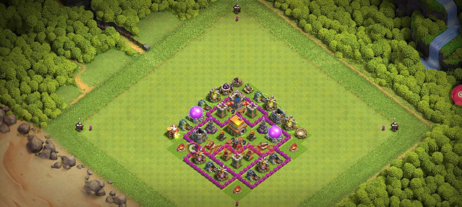 TH6 War Layout 3 -  base layout with copy link for Clash of Clans 2026
