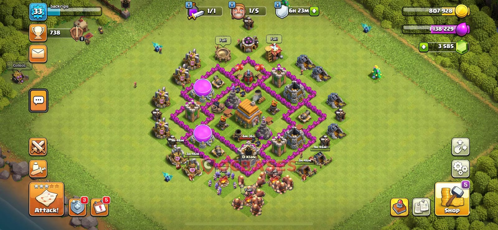 TH6 War Layout 10 -  base layout with copy link for Clash of Clans 2026