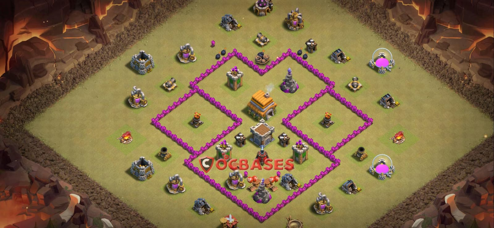 TH6 War Layout 36 - war, #anti dragon base layout with copy link for Clash of Clans 2026