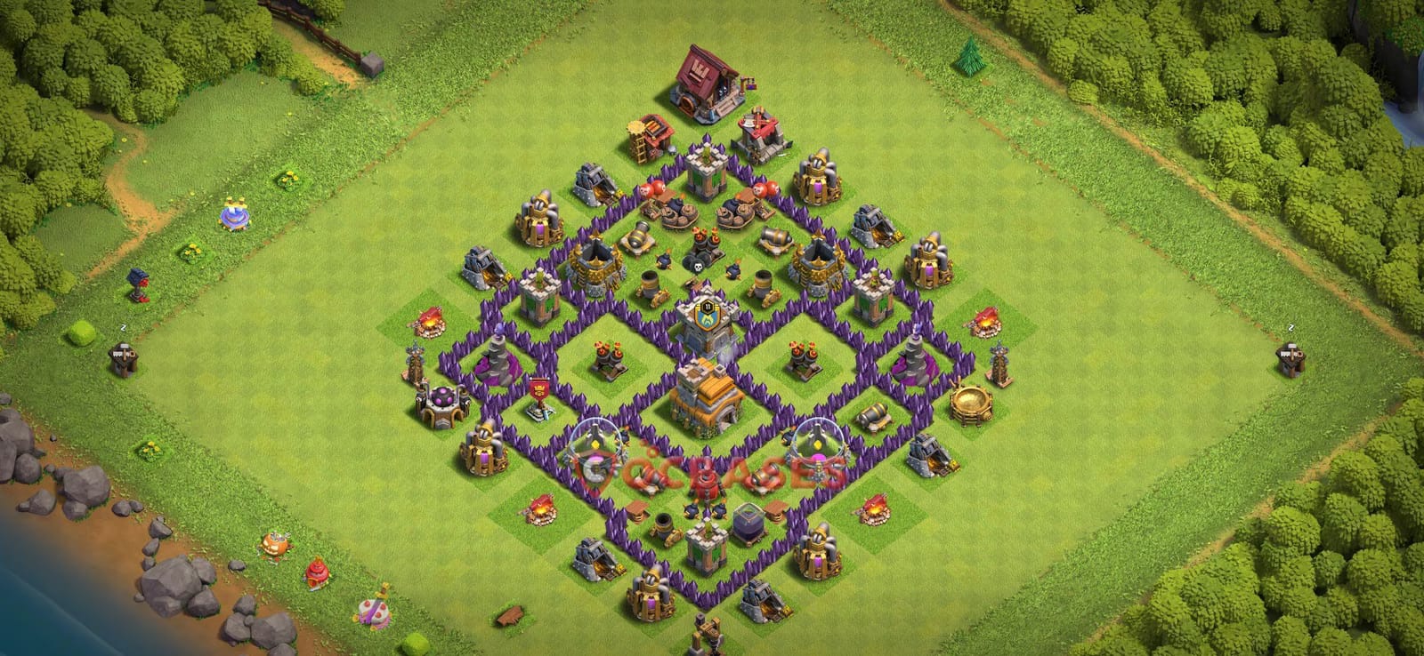 TH7 War Layout 7 -  base layout with copy link for Clash of Clans 2026