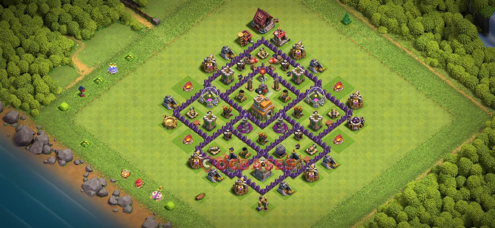 TH7 War Layout 20 -  base layout with copy link for Clash of Clans 2026
