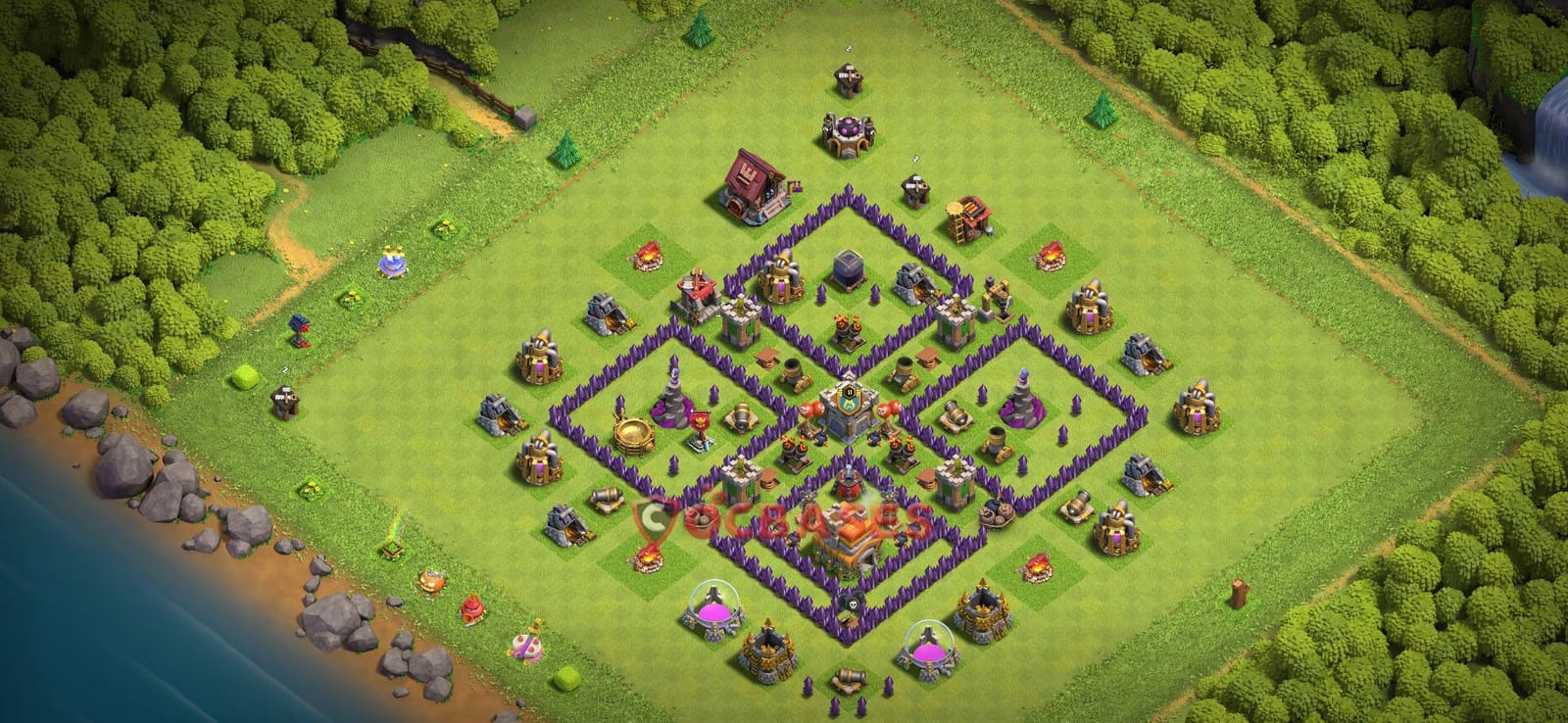 TH7 War Layout 29 -  base layout with copy link for Clash of Clans 2026