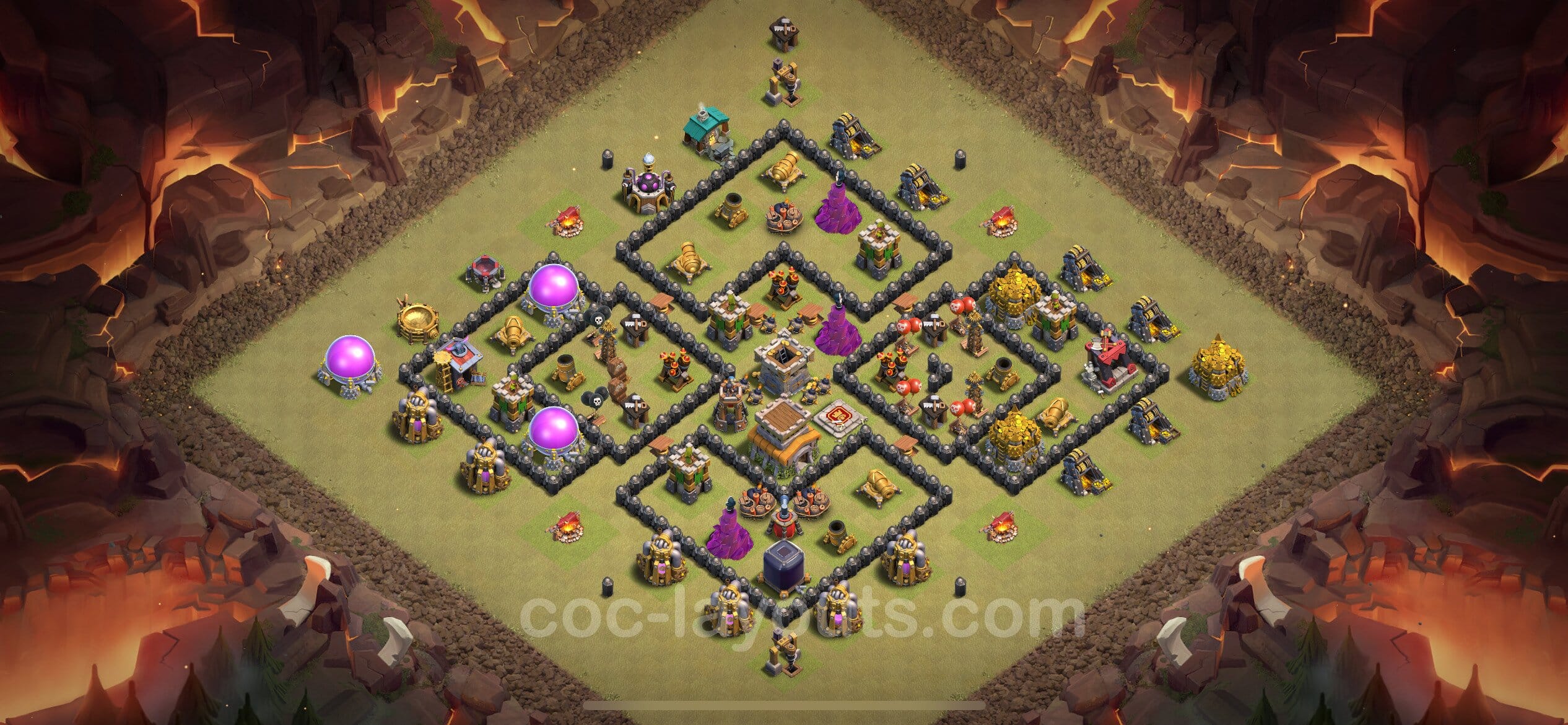 TH8 Trophy Layout 11 -  base layout with copy link for Clash of Clans 2026