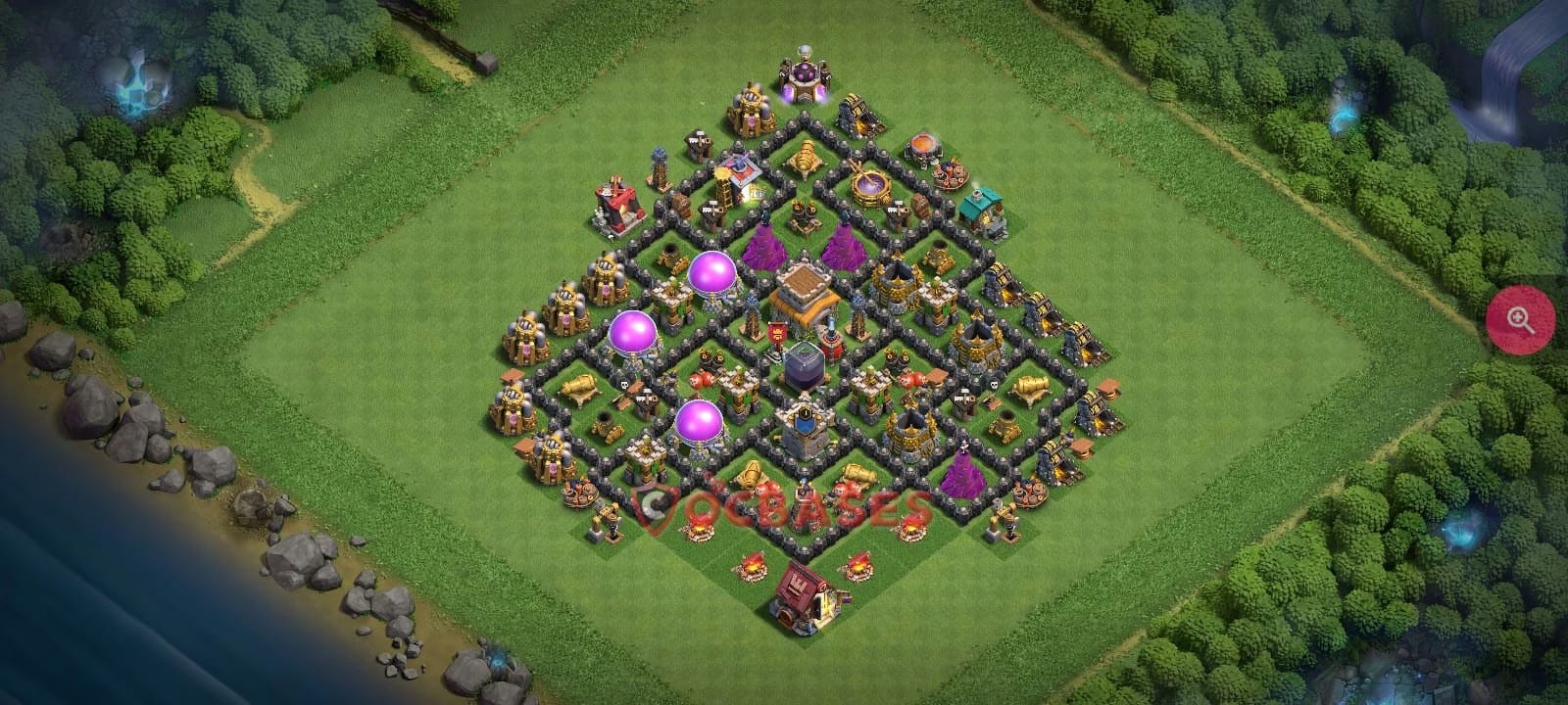 TH8 War Layout 3 -  base layout with copy link for Clash of Clans 2026