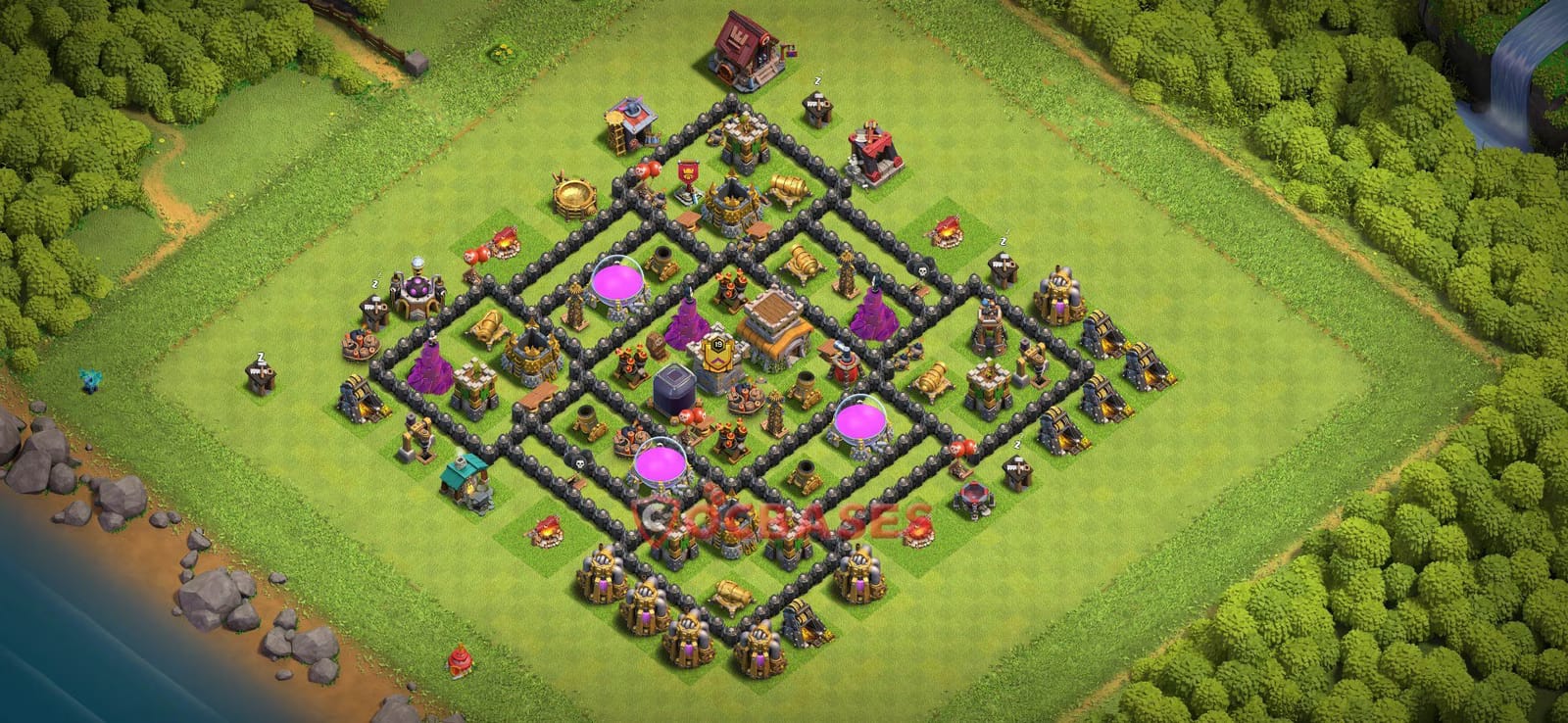 TH8 War Layout 12 -  base layout with copy link for Clash of Clans 2026