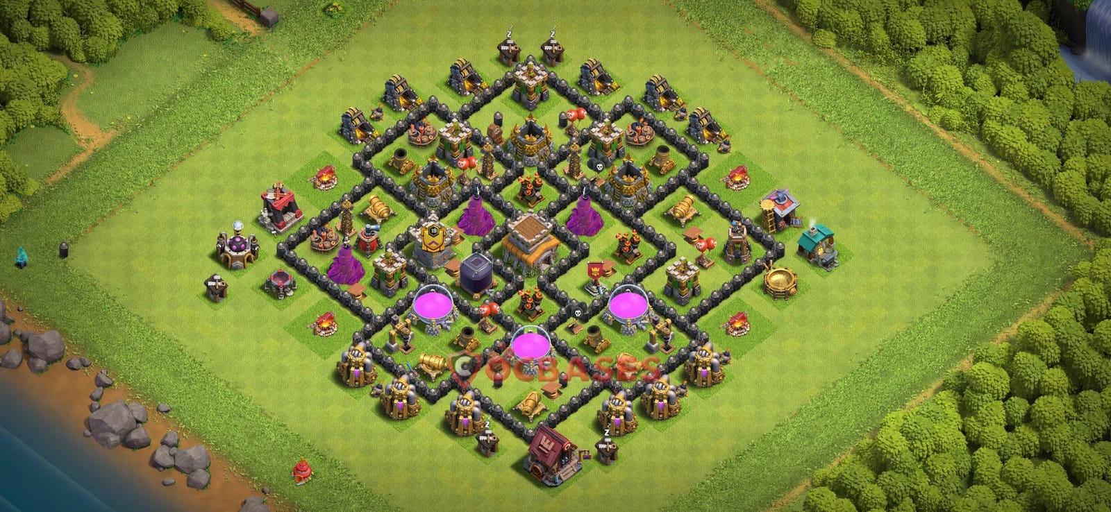 TH8 War Layout 14 -  base layout with copy link for Clash of Clans 2026