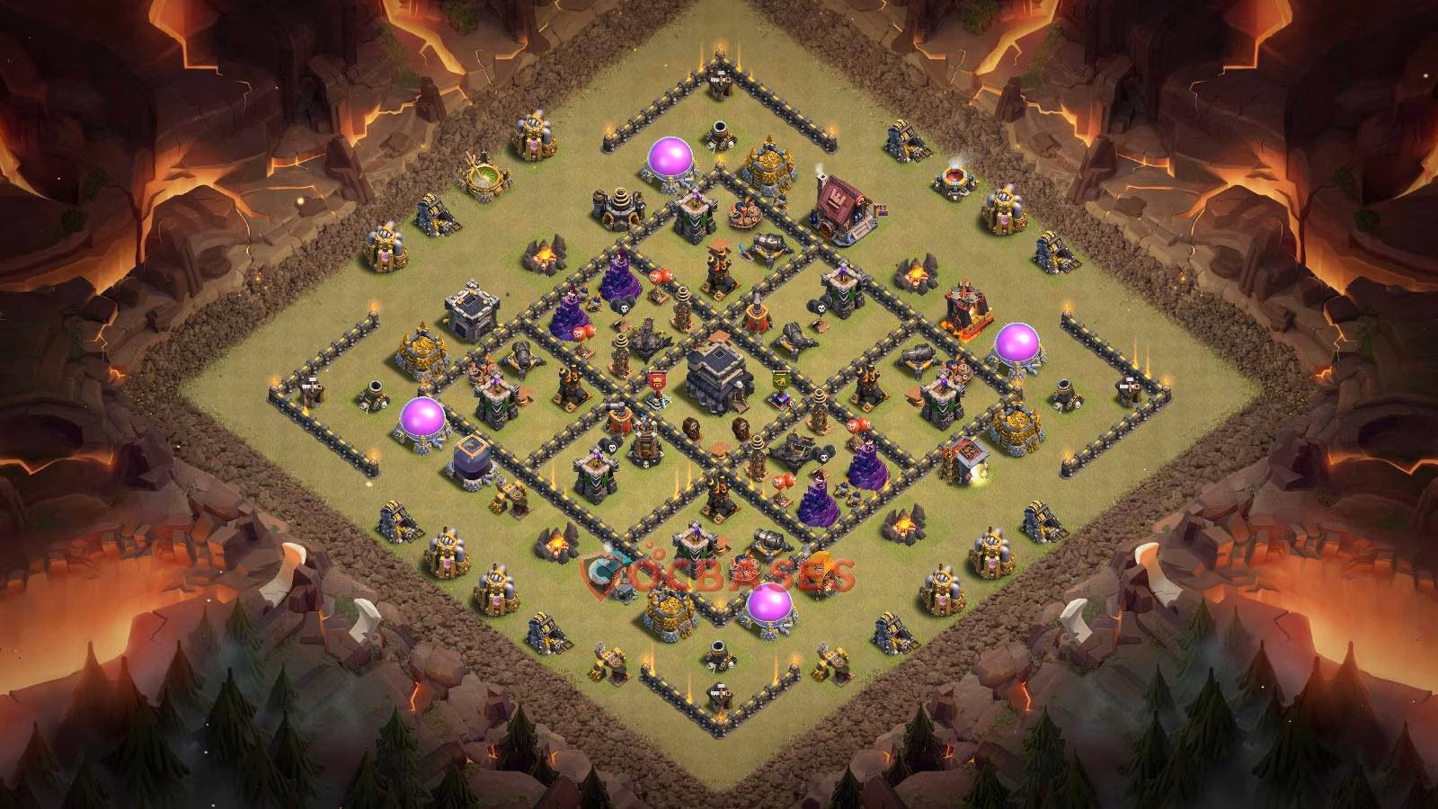 TH9 Anti 2 star Layout 14 - anti 2 stars base layout with copy link for Clash of Clans 2026