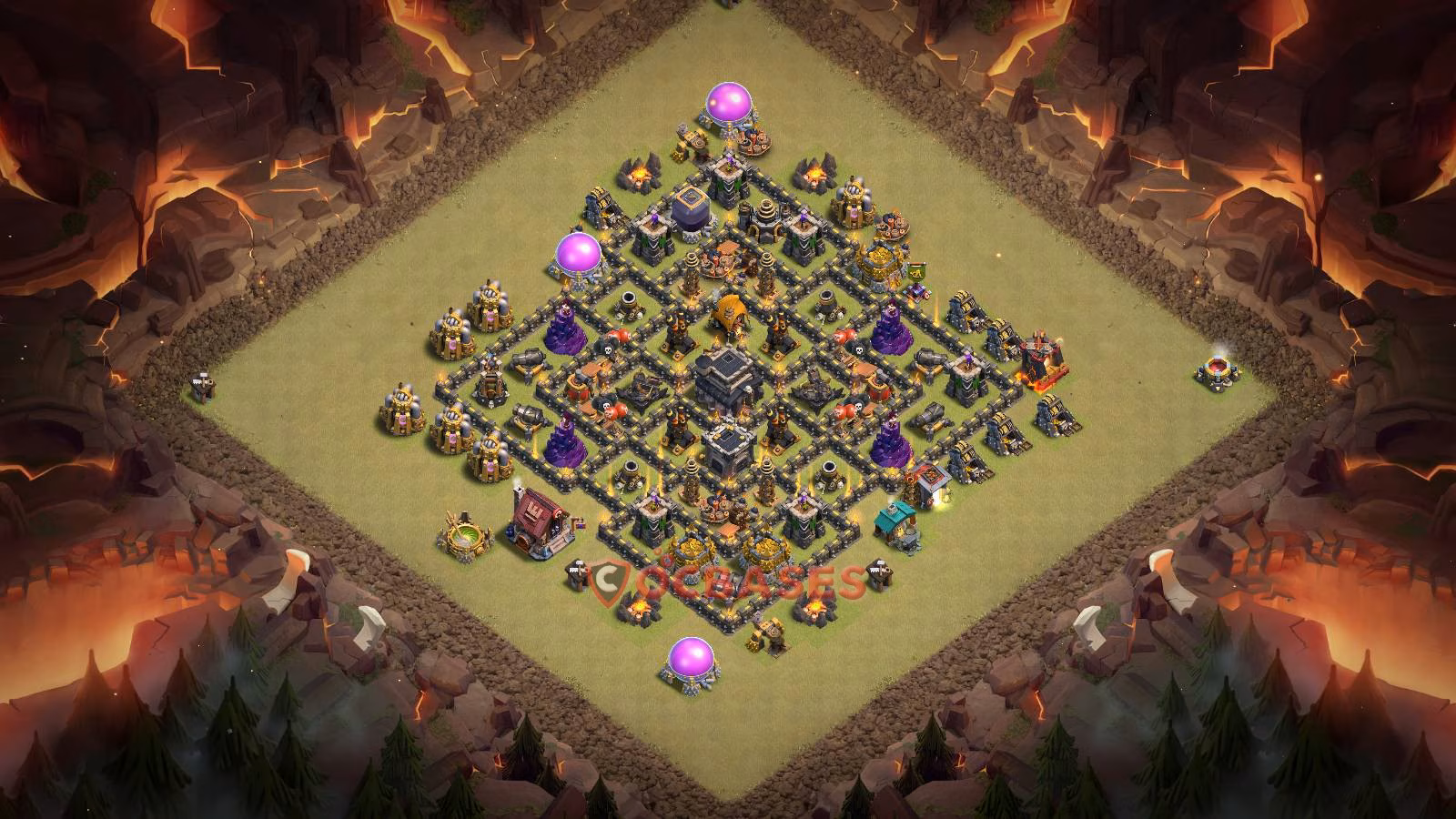 TH9 Anti air Layout 5 - anti dragon, anti ground base layout with copy link for Clash of Clans 2026