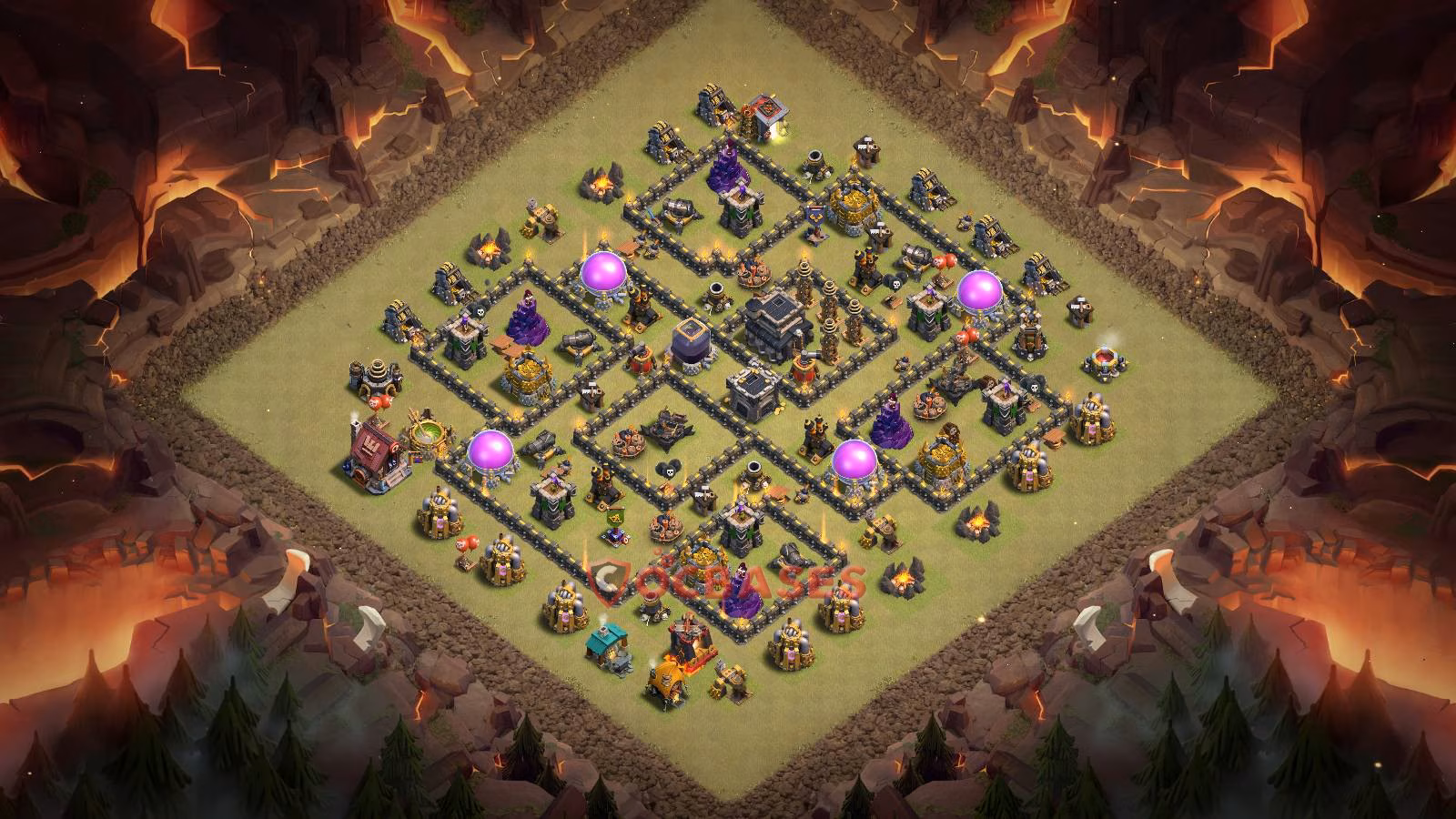 TH9 War Layout 11 - anti dragon base layout with copy link for Clash of Clans 2026