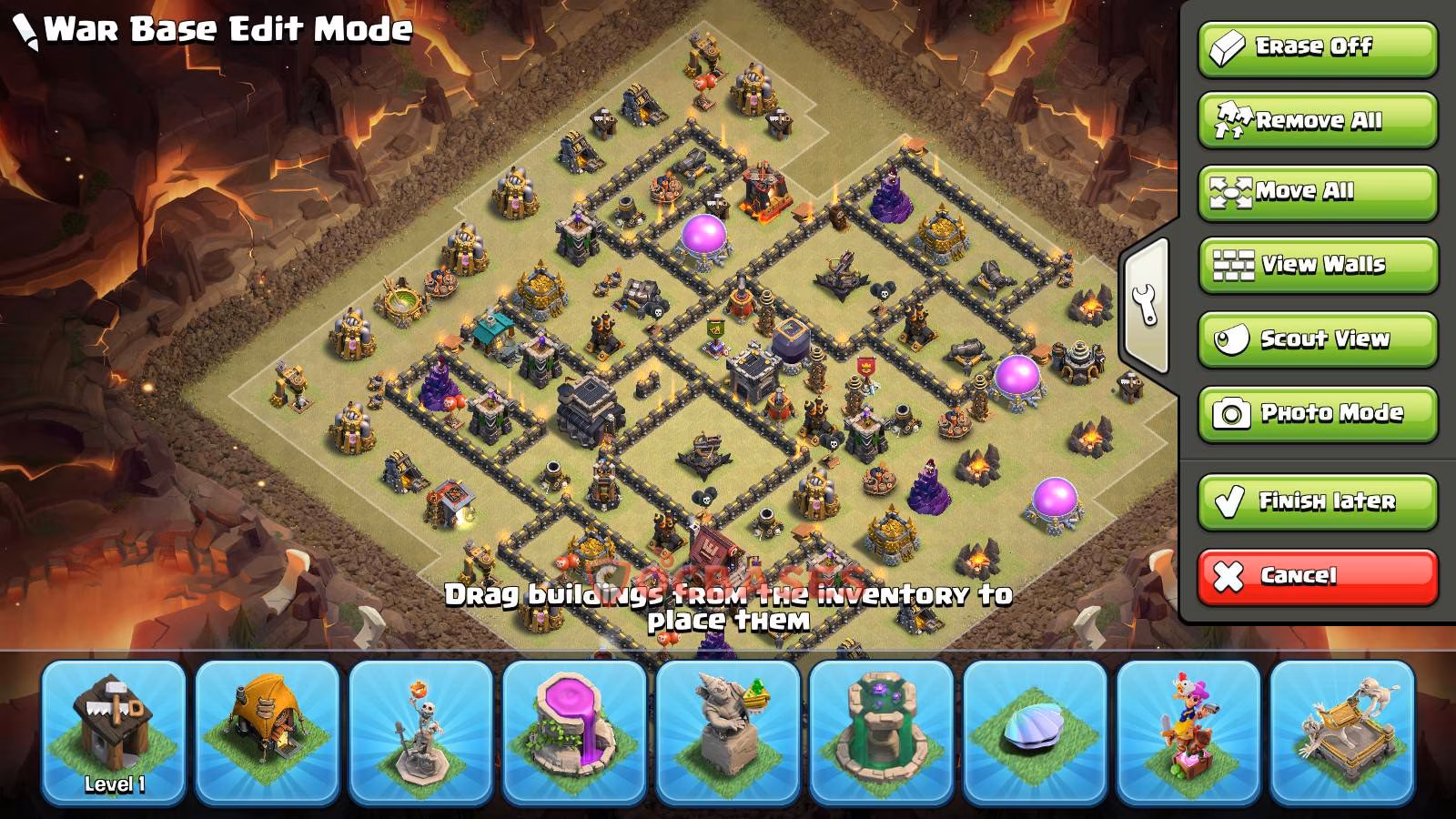 TH9 War Layout 16 -  base layout with copy link for Clash of Clans 2026