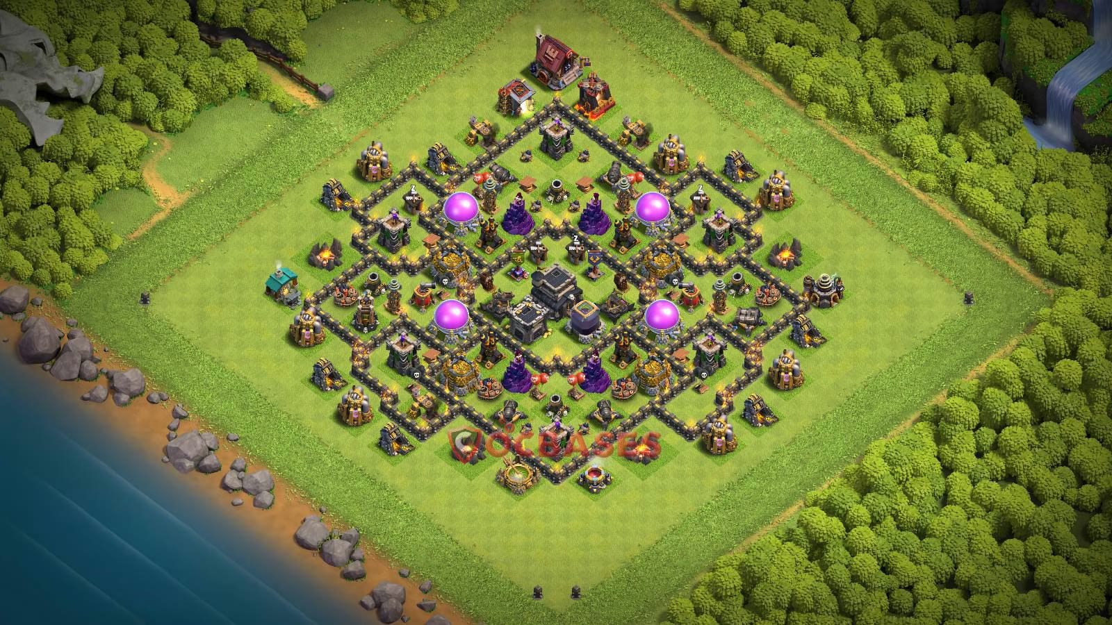 TH9 War Layout 21 -  base layout with copy link for Clash of Clans 2026