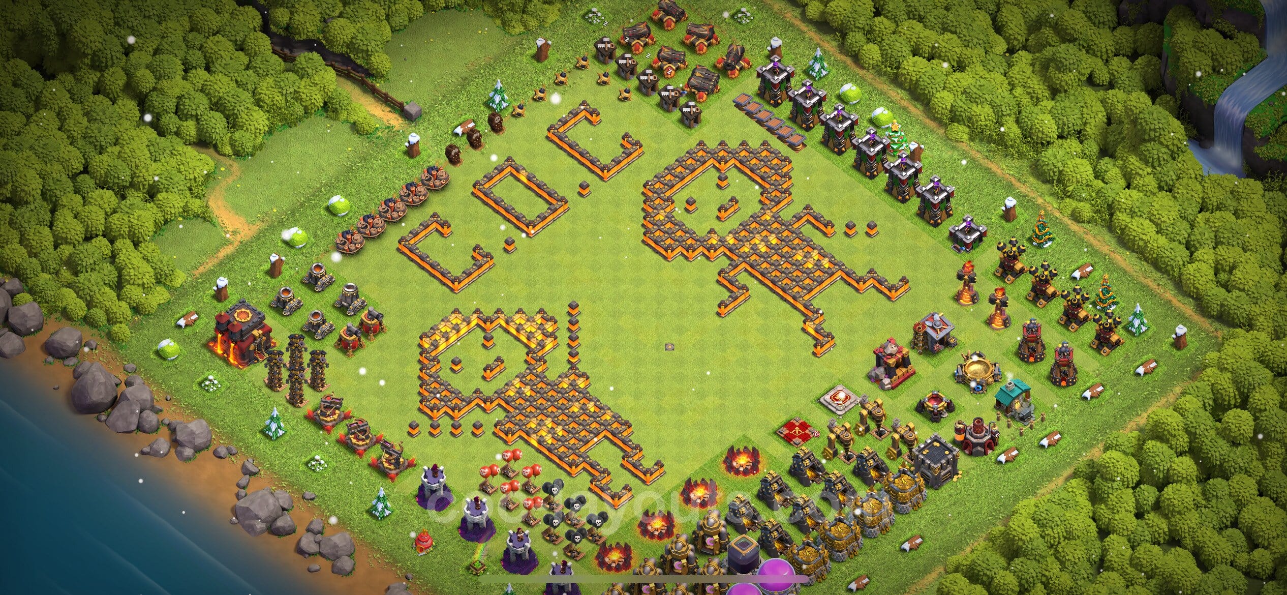 TH10 War Layout 6 - base layout with copy link for Clash of Clans 2026