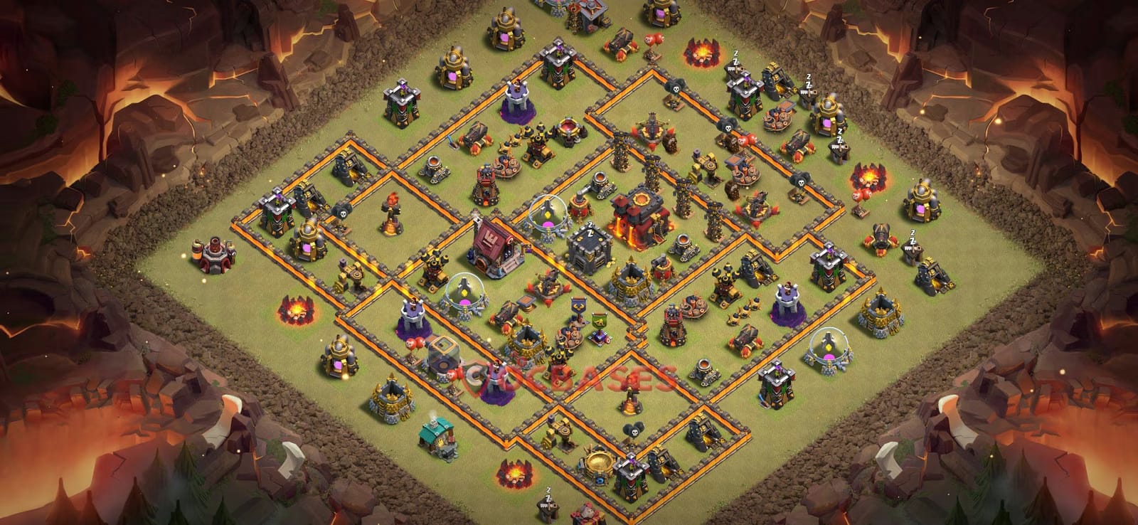 TH10 War Layout 14 - base layout with copy link for Clash of Clans 2026
