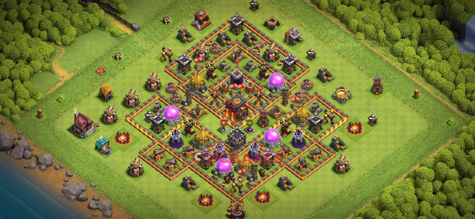 TH10 War Layout 21 - base layout with copy link