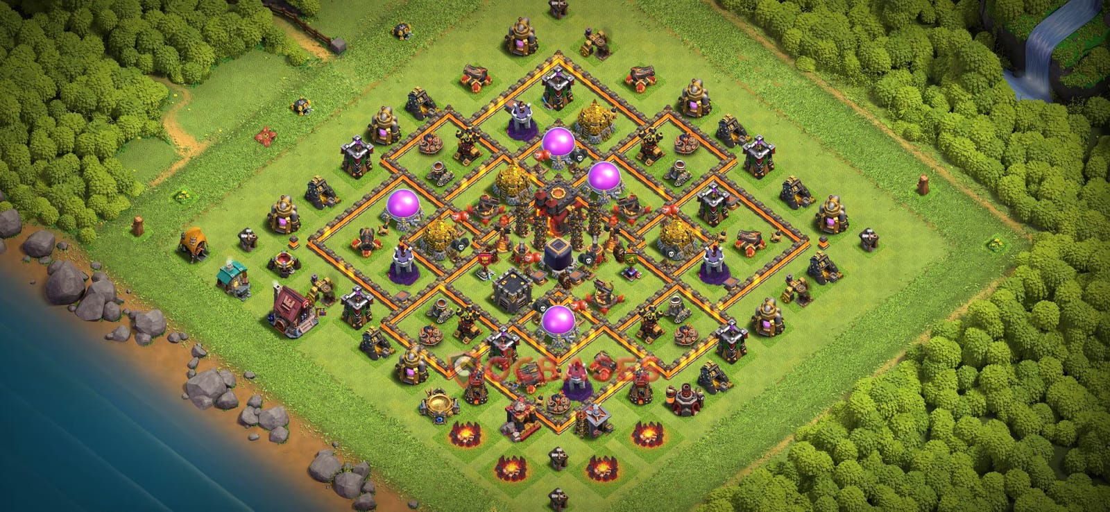 TH10 War Layout 22 - base layout with copy link for Clash of Clans 2026