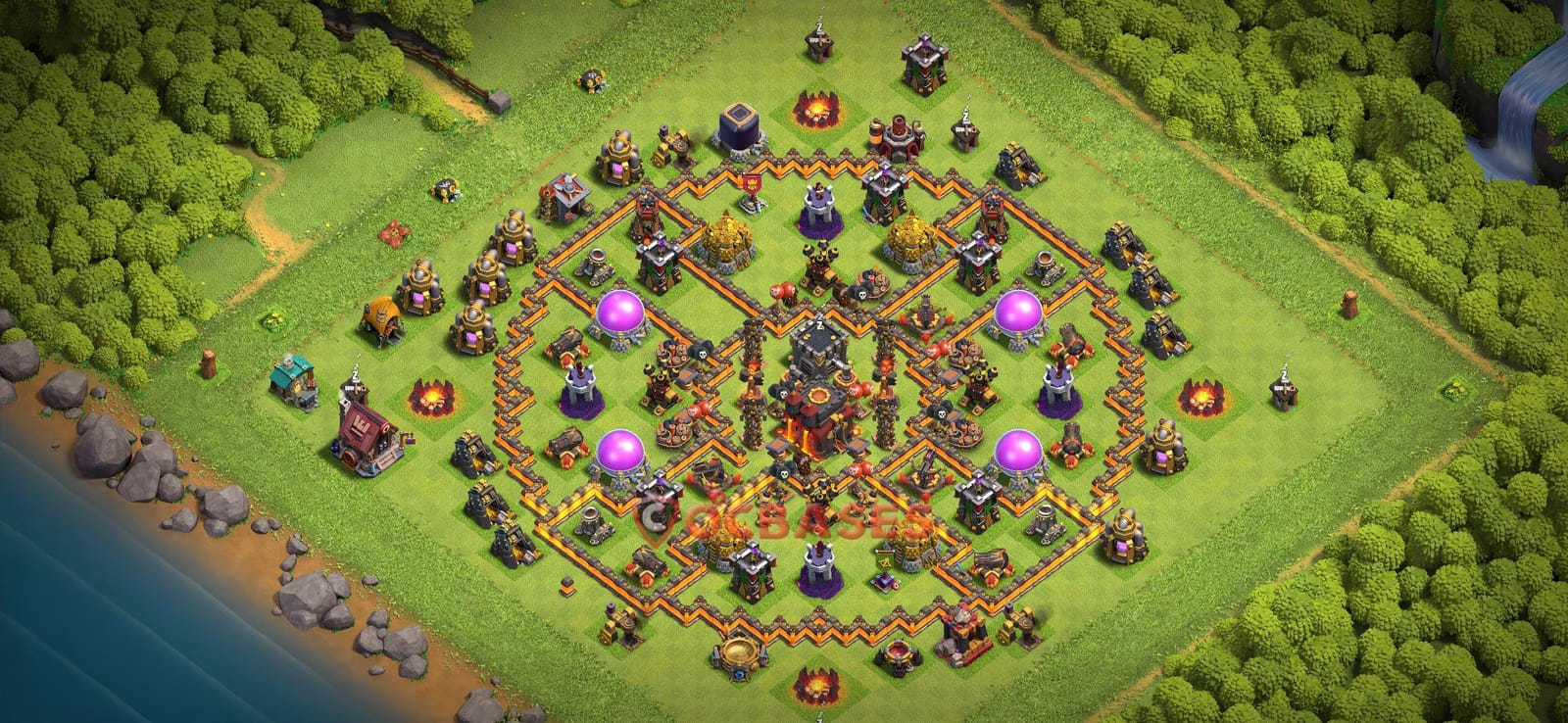 TH10 War Layout 23 - base layout with copy link for Clash of Clans 2026