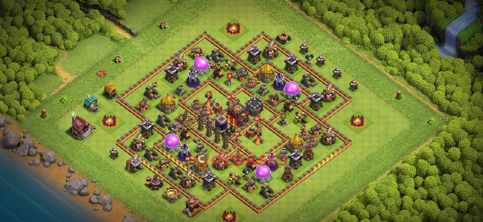 TH10 War Layout 24 - base layout with copy link for Clash of Clans 2026
