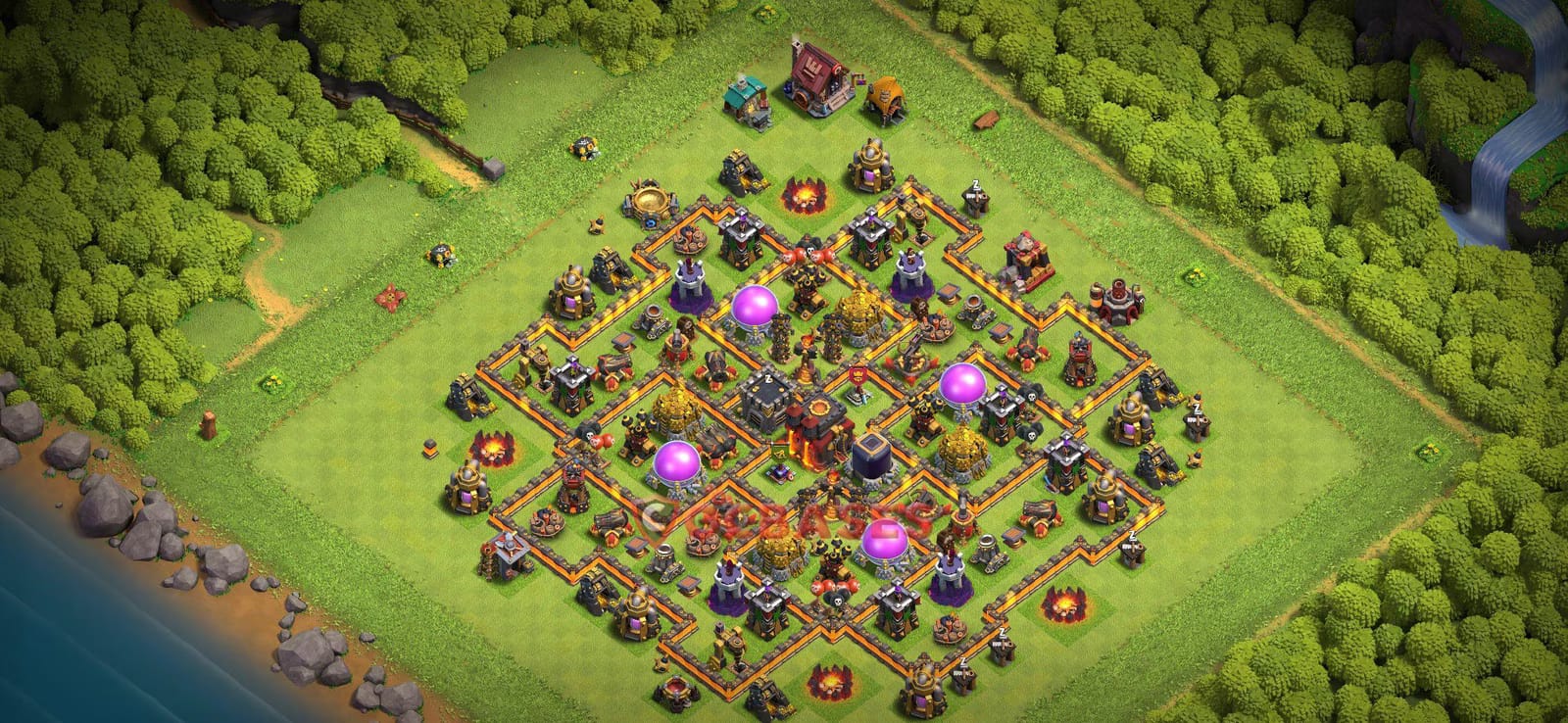 TH10 War Layout 35 - base layout with copy link for Clash of Clans 2026