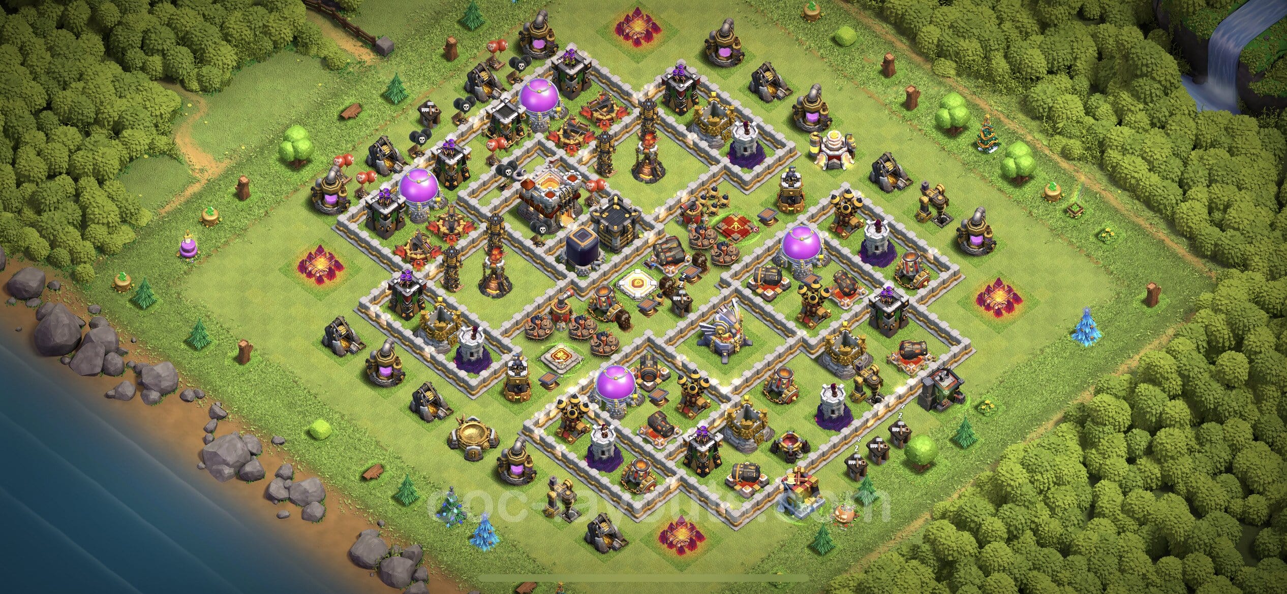 TH11 Trophy Layout 8 - base layout with copy link for Clash of Clans 2026
