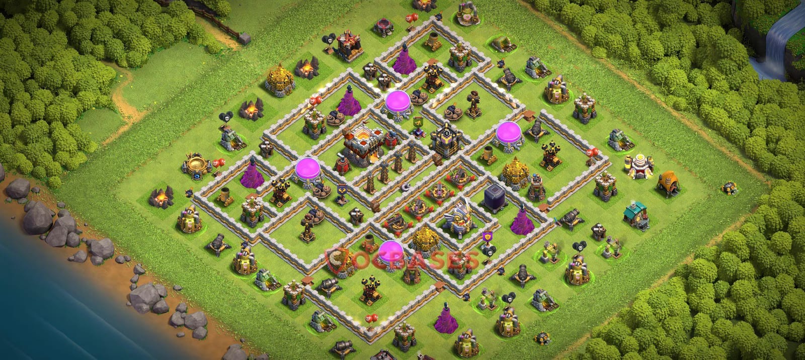 TH11 Trophy Layout 13 - base layout with copy link for Clash of Clans 2026