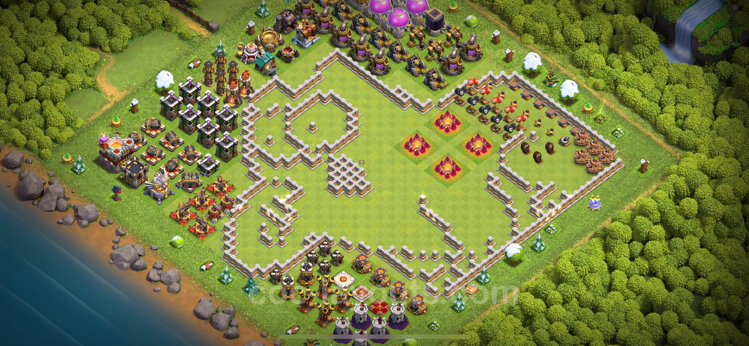 TH11 Trophy Layout 17 - base layout with copy link for Clash of Clans 2026