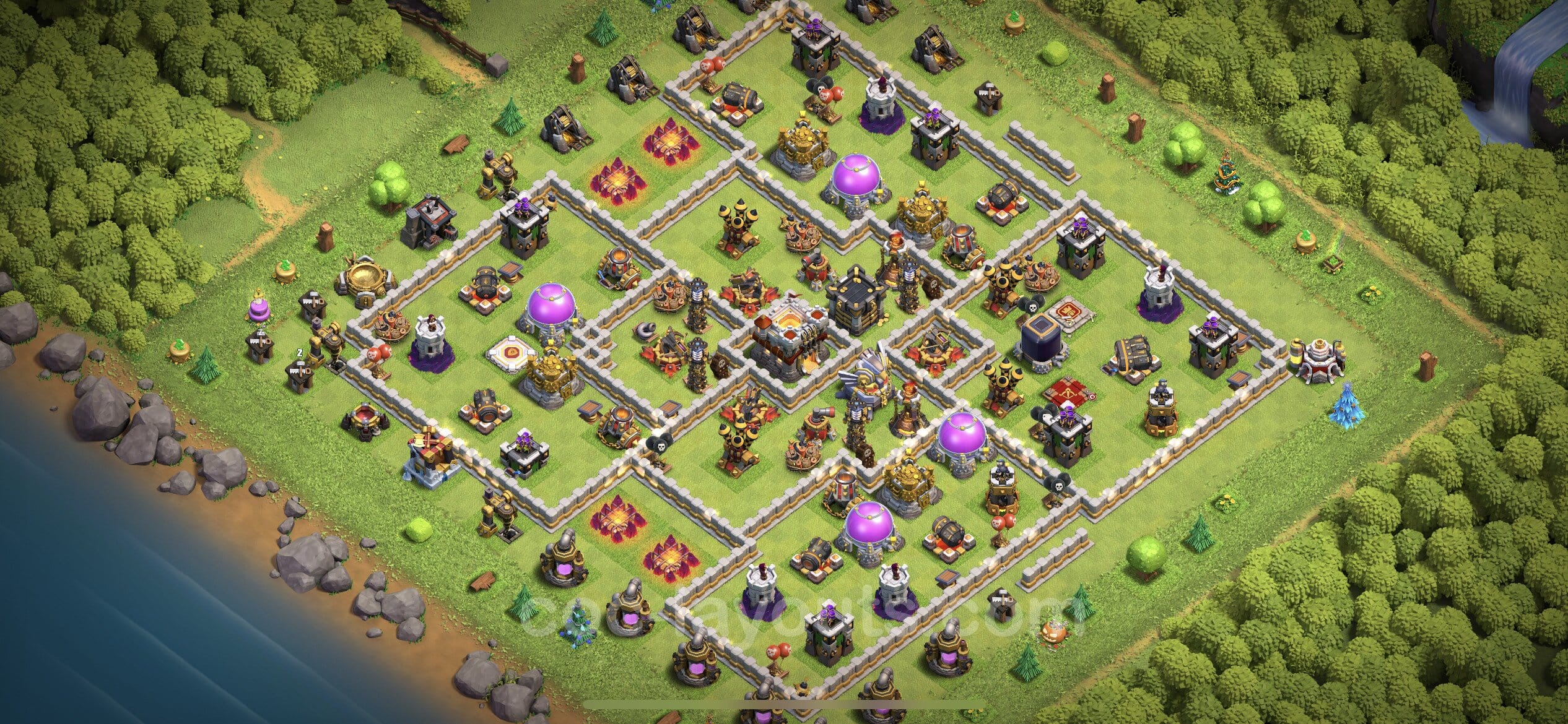 TH11 Trophy Layout 25 - base layout with copy link for Clash of Clans 2026