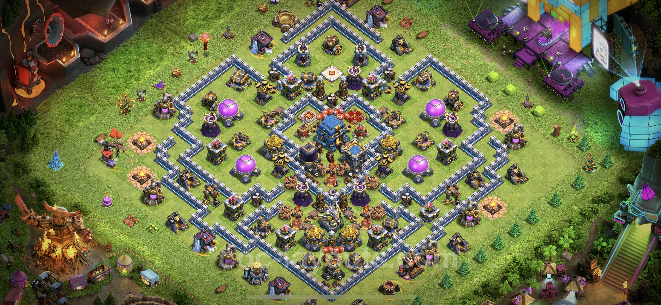 TH12 Trophy Layout 25 - base layout with copy link for Clash of Clans 2026