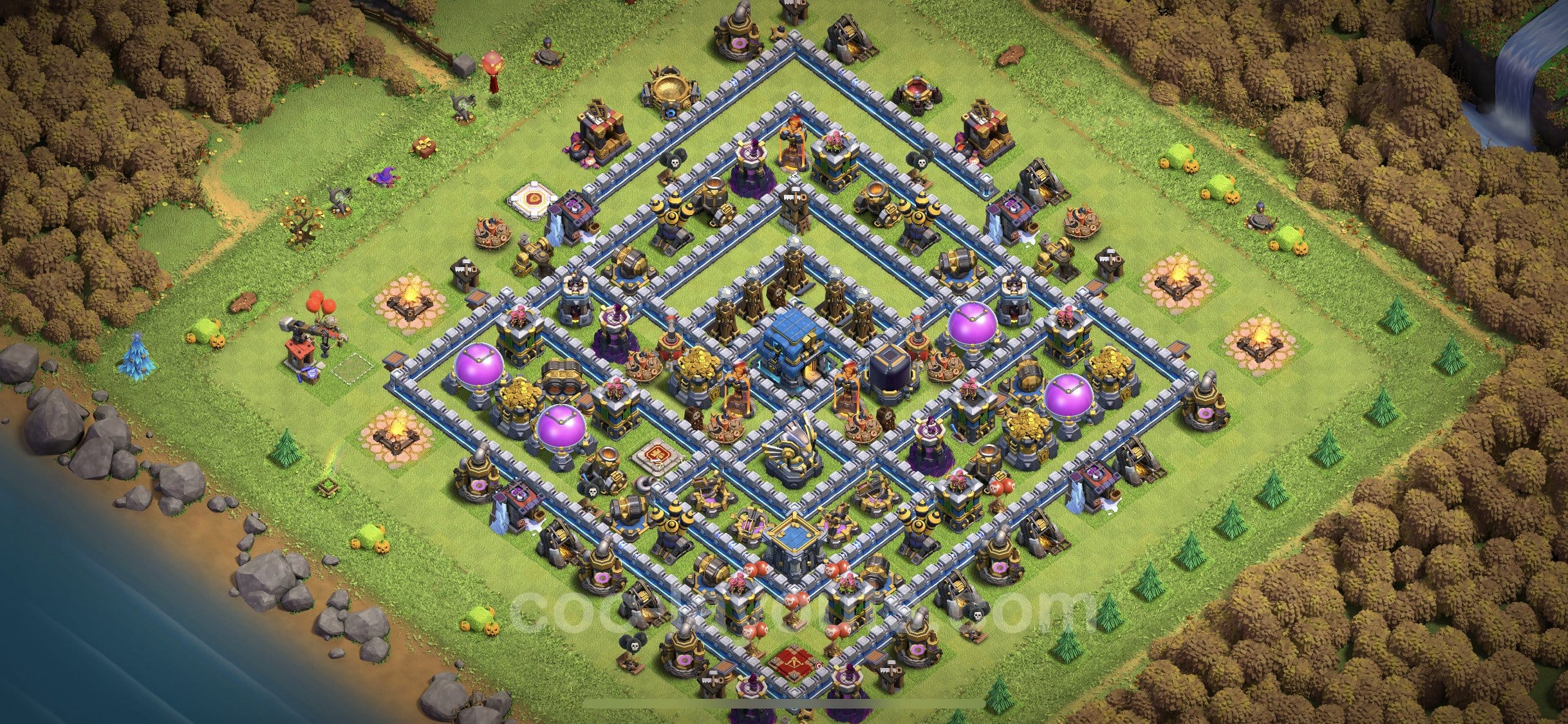 TH12 War Layout 5 - base layout with copy link for Clash of Clans 2026