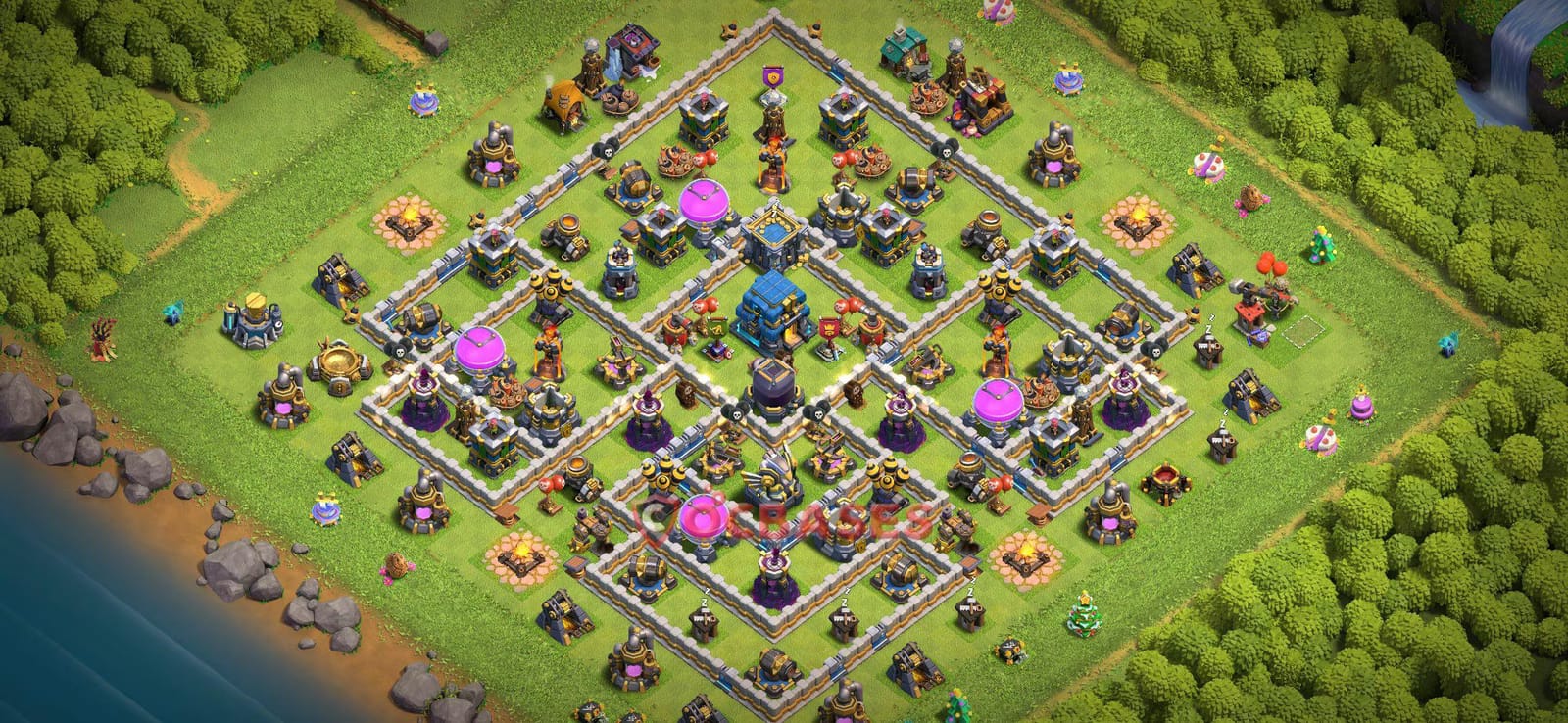 TH12 War Layout 9 - base layout with copy link for Clash of Clans 2026