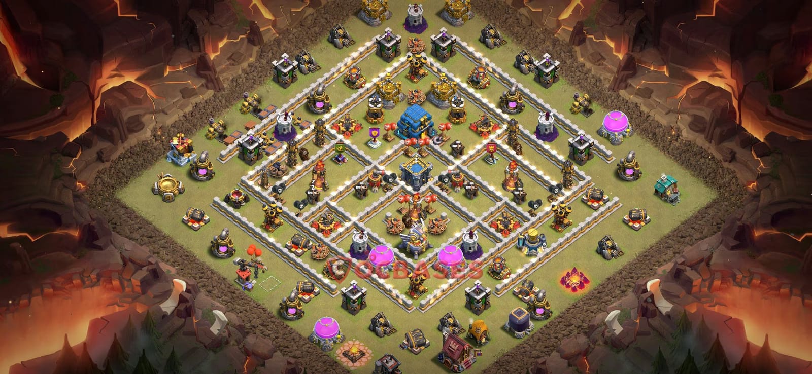 TH12 War Layout 19 - base layout with copy link for Clash of Clans 2026